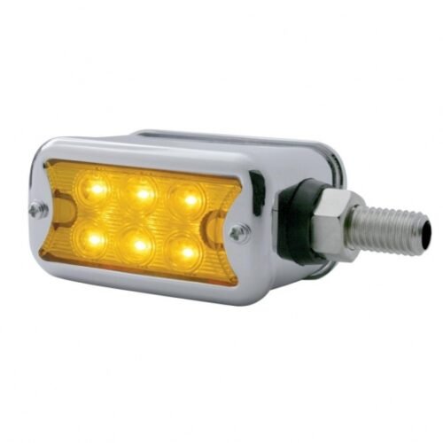 12 ED Dual Function Double Face Light With Bezel - Horizontal Mount - Amber & Red LED/Amber & Red Lens