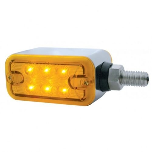 12 LED Dual Function Double Face Light - Horizontal Mount - Amber & Red LED/Amber & Red Lens