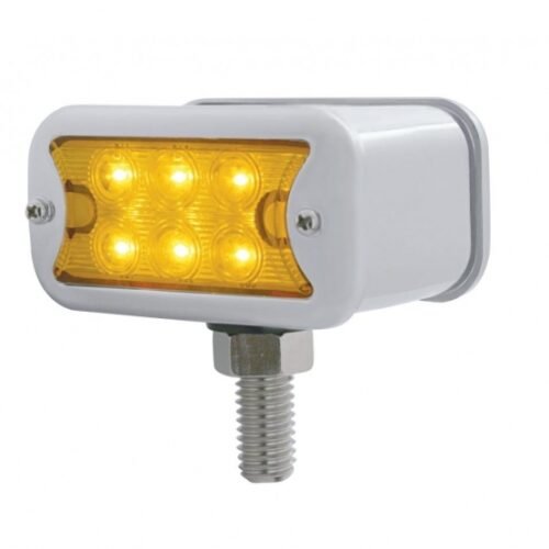 12 LED Dual Function Double Face Light W/Bezel - T-Mount - Amber & Red LED/Amber & Red Lens