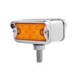 12 LED Dual Function Double Face Light W/Visor - T-Mount - Amber & Red LED/Amber & Red Lens - Image 2
