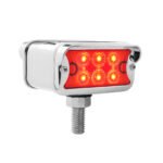 12 LED Dual Function Double Face Light W/Visor - T-Mount - Amber & Red LED/Amber & Red Lens - Image 3