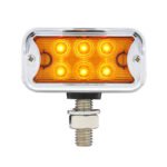 12 LED Dual Function Double Face Light W/Visor - T-Mount - Amber & Red LED/Amber & Red Lens - Image 5