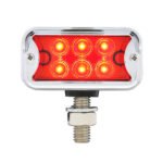 12 LED Dual Function Double Face Light W/Visor - T-Mount - Amber & Red LED/Amber & Red Lens - Image 7