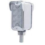 12 LED Dual Function Double Face Light W/Visor - Vertical Mount - Amber & Red LED/Clear Lens