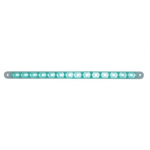 14 LED 12" Auxiliary Strip Light - Green LED/Clear Lens (Bulk)