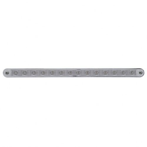 14 LED 12" Turn Signal Light Bar With Bezel - Amber LED/Clear Lens