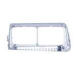 14 LED Headlight Bezel For 1989-2009 Freightliner FLD - Driver - White LED/Clear Lens