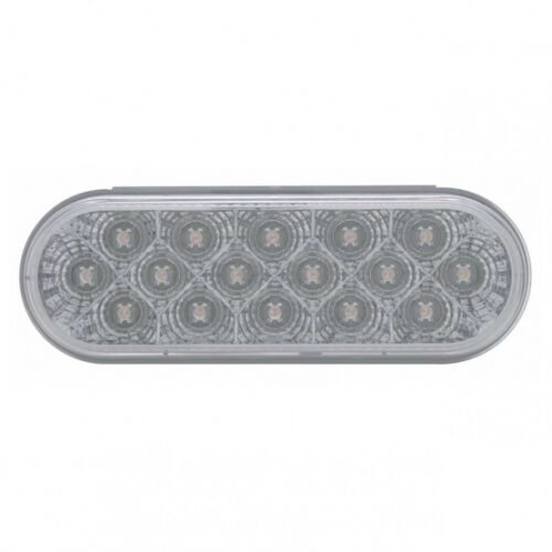 16 LED 6" Oval Reflector Turn Signal Light - Amber LED/Clear Lens