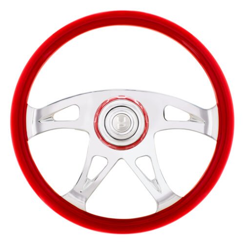 18" Boss Steering Wheel With Color Matching Horn Bezel - Indigo Red