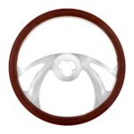 18" Chrome Aluminum "Scorpion" Style Steering Wheel With Wood Rim