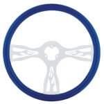 18" Color Flame Steering Wheel - Electric Blue