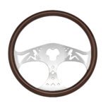 18" Lady Steering Wheel With Chrome Horn Bezel And Horn Button - Woodgrain