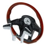 18" YourGrip Wood Steering Wheel For 2012-2021 Peterbilt 579 & 2013-2021 Kenworth T680 - Image 5