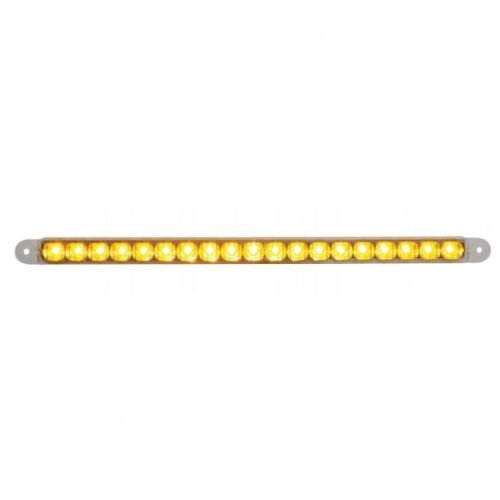 19 LED 12" Reflector Turn Signal Light Bar - Amber LED/Clear Lens (Bulk)