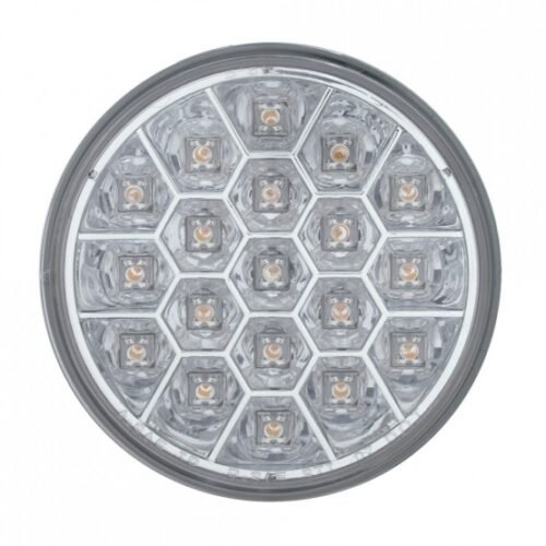 19 LED 4" Reflector Turn Signal Light - Amber LED/Clear Lens