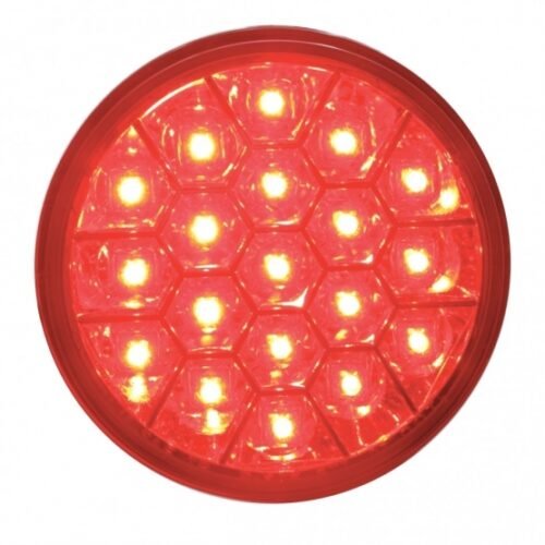 19 LED 4" Round Reflector Light (Stop, Turn & Tail) - Red LED/Red Lens
