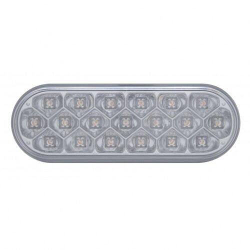 19 LED 6" Oval Reflector Turn Signal Light - Amber LED/Clear Lens
