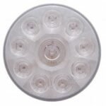 2-1/2" Bolt Pattern Chrome Spring Loaded Bar W/6X 4" 10 LED Lights -Red LED/Clear Lens (Pair) - Image 2