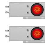 2-1/2" Bolt Pattern Chrome Spring Loaded Bar W/6X 4" 16 LED Turbine Lights - Red LED/Red Lens (Pair) - Image 2