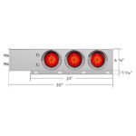 2-1/2" Bolt Pattern Chrome Spring Loaded Bar W/6X 4" 16 LED Turbine Lights & Visors - Red LED/Red Lens (Pair) - Image 3