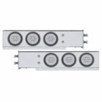 2-1/2" Bolt Pattern SS Spring Loaded Bar With 6X 21 LED 4" GloLight -Red LED/Clear Lens (Pair)