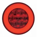 2-1/2" Bolt Pattern SS Spring Loaded Bar With 6X 21 LED 4" GloLight & Visors -Red LED & Lens (Pair) - Image 2