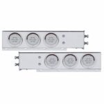 2-1/2" Bolt Pattern SS Spring Loaded Bar With 6X 21 LED 4" GloLight & Visors -Red LED/Clear Lens (Pair)