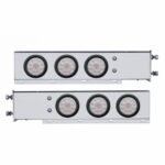 2-1/2" Bolt Pattern SS Spring Loaded Bar With 6X 4" 10 LED Lights -Red LED/Clear Lens (Pair)