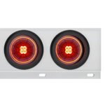 2-1/2" Bolt Pattern SS Spring Loaded Bar With 6X 4" 13 LED Abyss Lights - Red LED/Red Lens (Pair) - Image 2