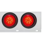 2-1/2" Bolt Pattern SS Spring Loaded Bar With 6X 4" 16 LED Turbine Lights - Red LED/Red Lens (Pair) - Image 2