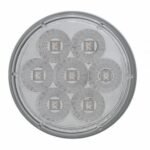 2-1/2" Bolt Pattern SS Spring Loaded Bar With 6X 4" 7 LED Lights -Red LED/Clear Lens (Pair) - Image 2
