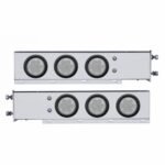 2-1/2" Bolt Pattern SS Spring Loaded Bar With 6X 4" 7 LED Lights -Red LED/Clear Lens (Pair)