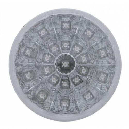 21 LED 4" Round Reflector Light (Stop, Turn & Tail) - Red LED/Clear Lens