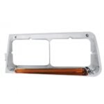 24 LED Headlight Bezel With GloLight For 1989-2009 Freightliner FLD - Driver - Amber Lens - Image 2