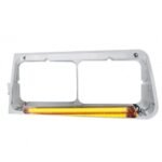 24 LED Headlight Bezel With GloLight For 1989-2009 Freightliner FLD - Driver - Clear Lens