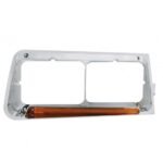 24 LED Headlight Bezel With GloLight For 1989-2009 Freightliner FLD - Passenger - Amber Lens - Image 2