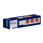 3-3/4" Bolt Pattern Chrome Spring Loaded Bar With 6X 4" 16 Red LED Turbine Lights & Visors - Red Lens (Pair) - Image 4