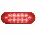 3-3/4" Bolt Pattern SS Spring Loaded Bar With 6 Oval 12 LED Lights & Bezel -Red LED & Lens (Pair) - Image 2