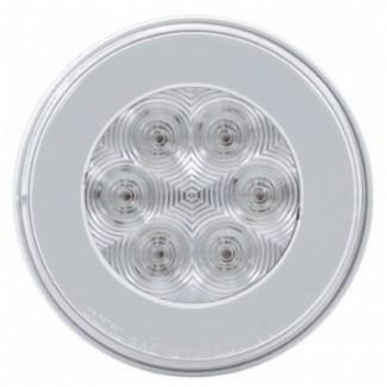 3-34-Bolt-Pattern-SS-Spring-Loaded-Bar-With-6X-21-LED-4-GloLight-Red-LEDClear-Lens-Pair-1 3-3/4" Bolt Pattern SS Spring Loaded Bar With 6X 21 LED 4" GloLight -Red LED/Clear Lens (Pair) - Image 2