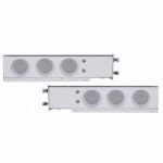 3-3/4" Bolt Pattern SS Spring Loaded Bar With 6X 36 LED 4" Lights & Visors -Red LED/Clear Lens (Pair)
