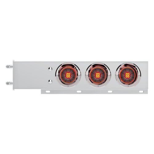 3-3/4" Bolt Pattern SS Spring Loaded Bar With 6X 4" 13 LED Abyss Lights & Visors - Red LED/Clear Lens (Pair)