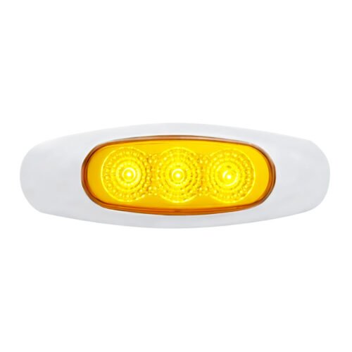 3 LED Reflector Light (Clearance/Marker) - Amber LED/Amber Lens (Bulk)