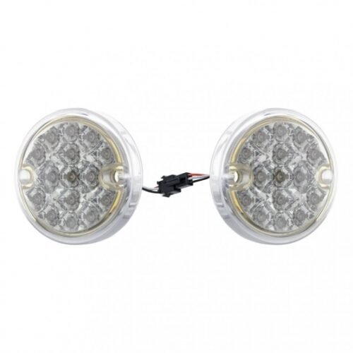 30 LED 3" Dual Function Reflector Double Face Light Kit - Amber & Red LED/Clear Lens