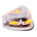 37 LED Turn Signal Light With Chrome Base For 1987-2007 Peterbilt 379/378/357- Amber LED/Clear Lens - Image 4