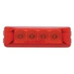 4 LED Reflector Rectangular Light (Clearance/Marker) - Red LED/Red Lens (Bulk) - Image 2