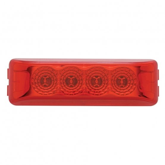 4-LED-Reflector-Rectangular-Light-ClearanceMarker-Red-LEDRed-Lens-Bulk-1 4 LED Reflector Rectangular Light (Clearance/Marker) - Red LED/Red Lens (Bulk) - Image 2