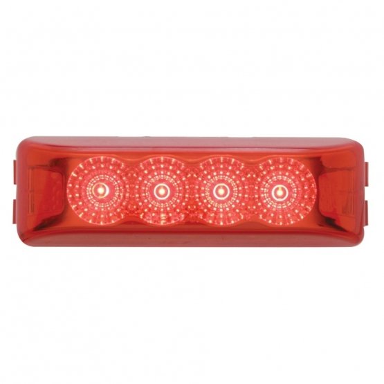 4-LED-Reflector-Rectangular-Light-ClearanceMarker-Red-LEDRed-Lens-Bulk 4 LED Reflector Rectangular Light (Clearance/Marker) - Red LED/Red Lens (Bulk) - Image 1