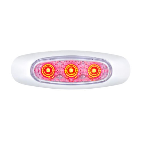 5 LED Reflector Light (Auxiliary/Utility) With Side Ditch Light -Red LED/Clear Lens (Bulk)