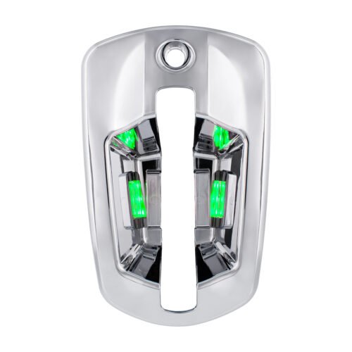 6 LED Chrome Door Handle Cover For 2018-2024 Freightliner Cascadia - Driver, Green LED