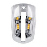 6 LED Chrome Door Handle Cover For 2018-2024 Freightliner Cascadia - Passenger, Amber LED